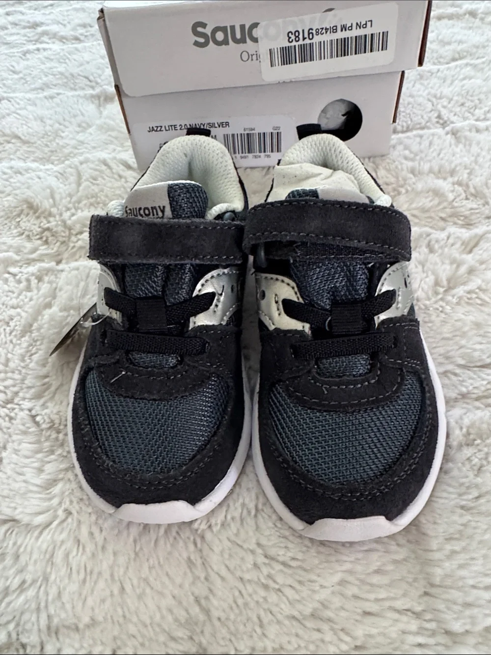 Saucony Kids Black & Silver Hook-and-Loop Sneakers